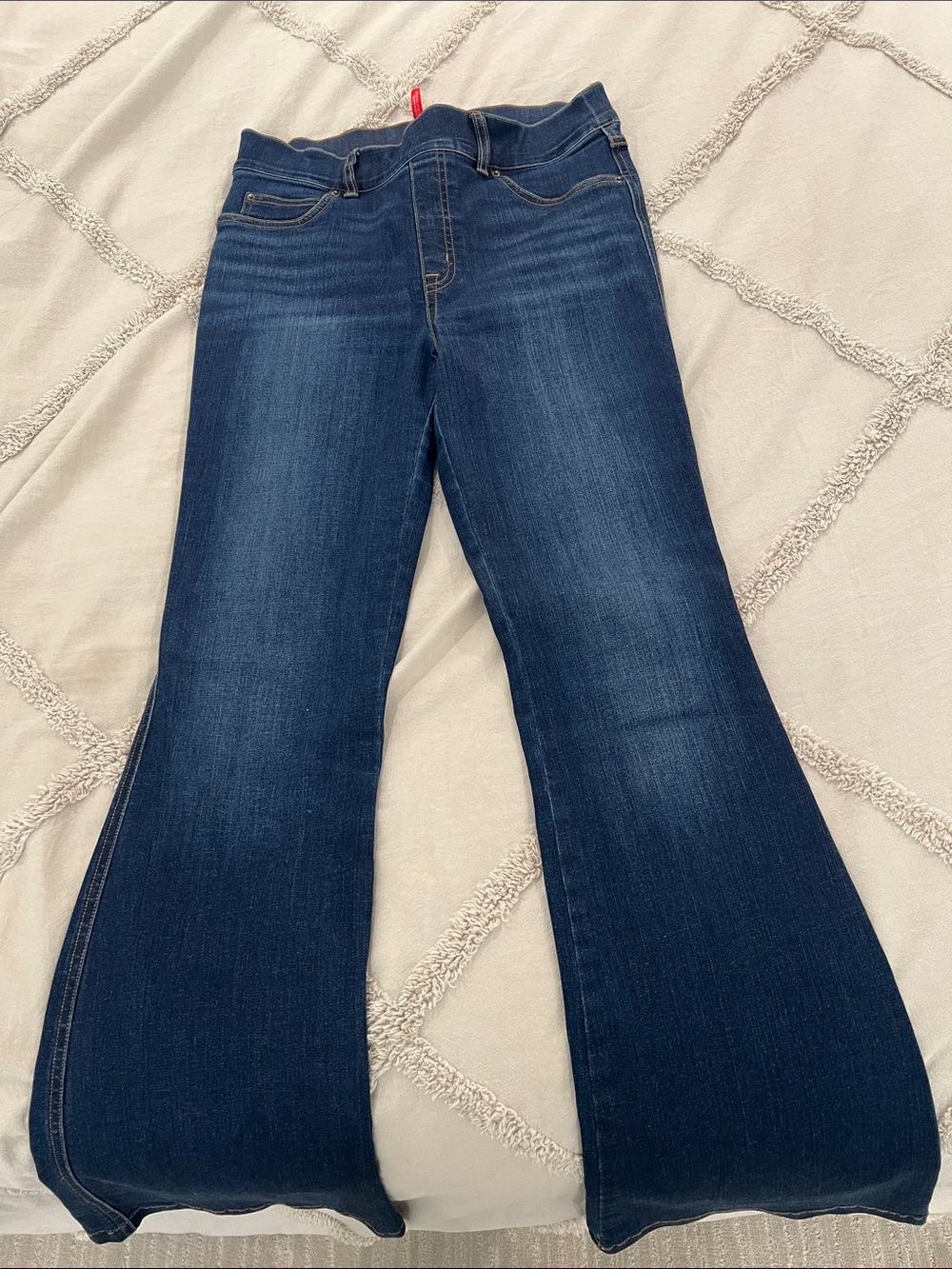 Spanx Dark Blue Women's Flare Jeans - Classic Stretch Denim